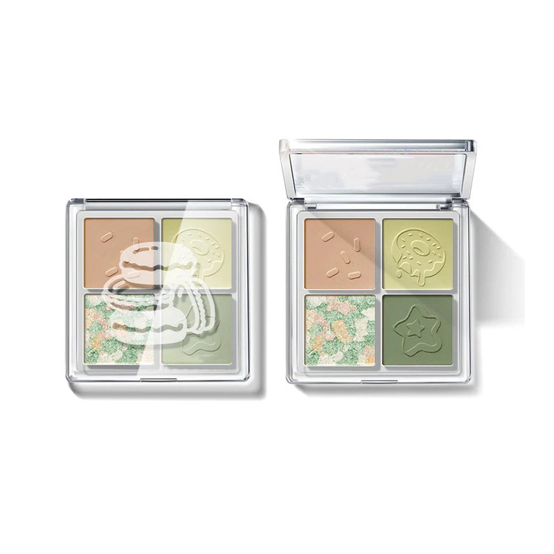 Paleta de sombras de ojos con brillo mate portátil de 4 colores