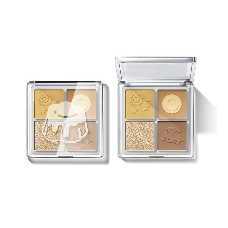 Paleta de sombras de ojos con brillo mate portátil de 4 colores