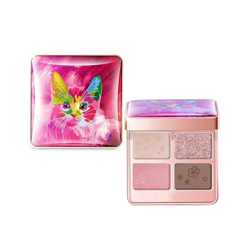Paleta de maquillaje para sombras de ojos Mini Gato Lindo de 4 colores 