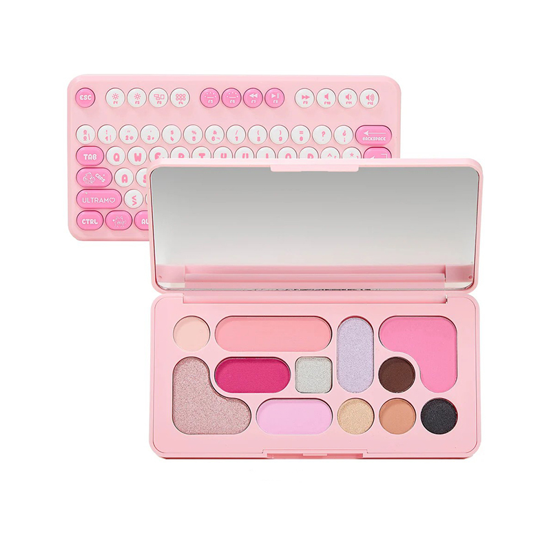 Paleta de sombras de ojos con diseño de teclado de 12 colores