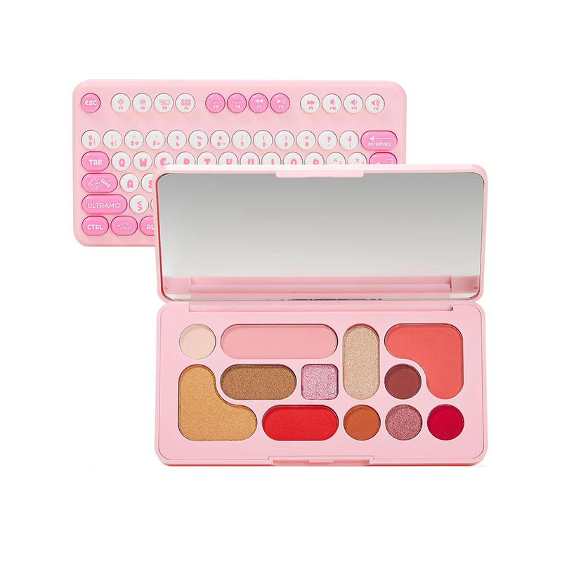 Paleta de sombras de ojos con diseño de teclado de 12 colores