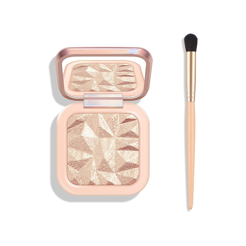 Paleta iluminadora de rostro brillante con acabado de brillo natural